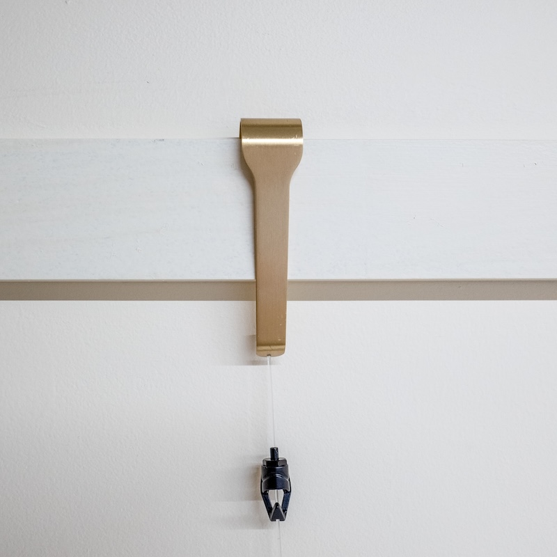 Extra-Long Brass Clearline Picture Rail Molding Hanger for Art Hanging