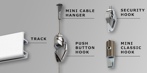 Hooks Picture Hanging Wire Display Rail Rope Hanger Gallery Cables Hook m Hangers  Heavy Duty Silver Metal 