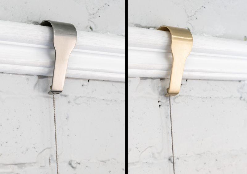 Picture Rail Molding Hooks in Brass & Stainless Steel