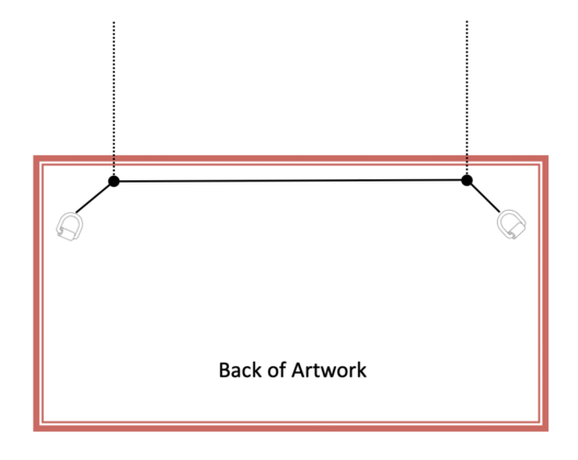 Prevent pictures from leaning by using two hanging hooks